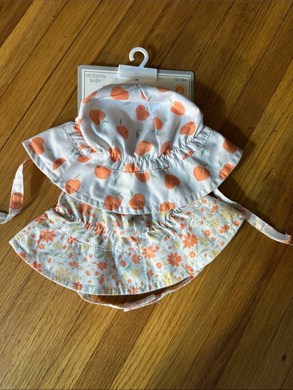 Peach Print Reversible Sun Hat for Kids